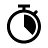 Clock Icon, Black & White