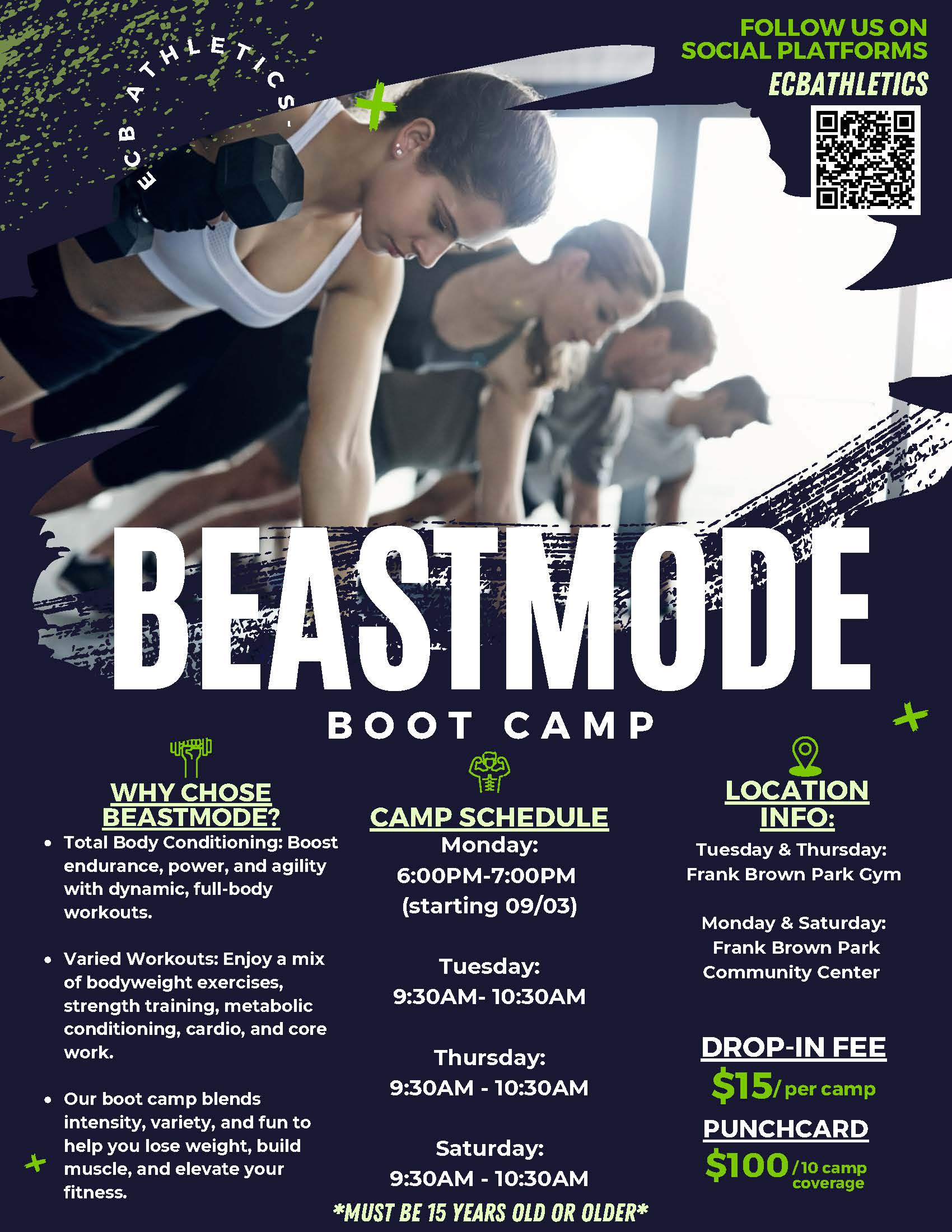 Beast Mode Boot Camp Updated Flyer 8-7-24